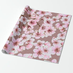 Watercolor seamless pattern made of cherry blossom wrapping paper