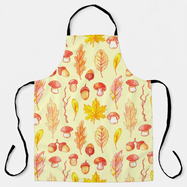 Watercolor seamless pattern of isolated illustrati apron (Front)