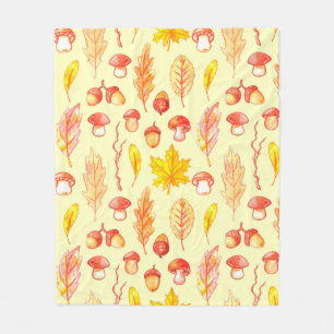 Watercolor seamless pattern of isolated illustrati fleece blanket