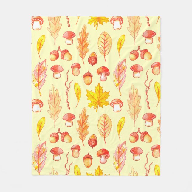Watercolor seamless pattern of isolated illustrati fleece blanket (Front)