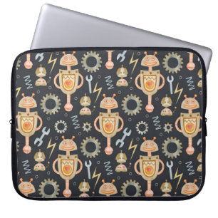 Watercolor seamless pattern robots laptop sleeve