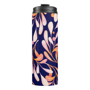 Watercolor seamless pattern. Rustic botanical dark Thermal Tumbler