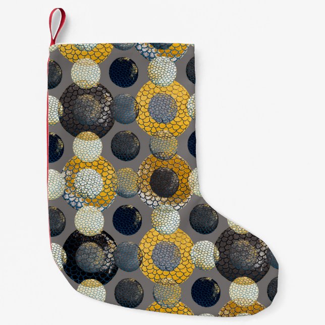 Watercolor seamless pattern with abstract geometri small christmas stocking (Front)