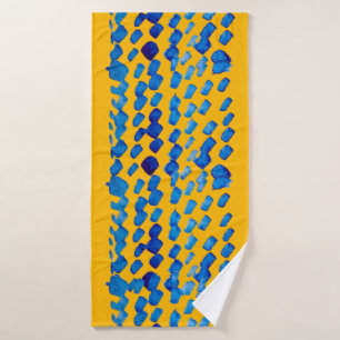 Watercolor seamless pattern with abstract spots an bath towel