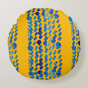 Watercolor seamless pattern with abstract spots an round cushion