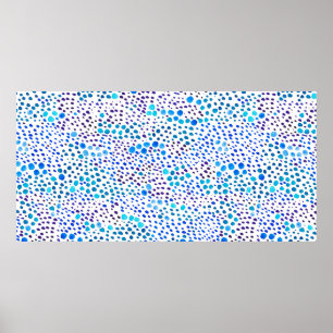 Watercolor seamless pattern with blue spots poster