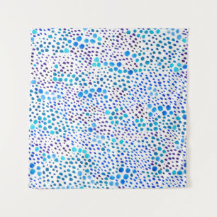 Watercolor seamless pattern with blue spots tapestry