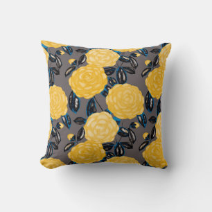 Watercolor seamless pattern with camellia flowers. cushion