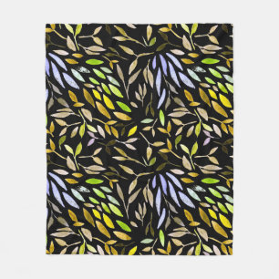 Watercolor seamless pattern with colorful leaves. fleece blanket