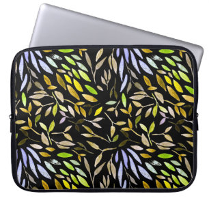 Watercolor seamless pattern with colourful leaves. laptop sleeve