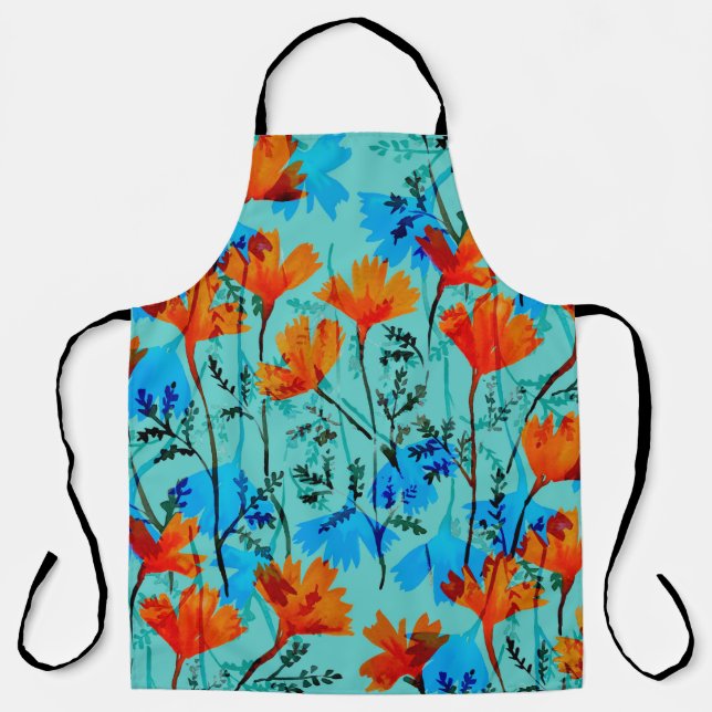 Watercolor seamless pattern with hand drawn simple apron (Front)