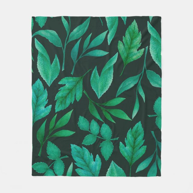 Watercolor seamless pattern with hand painted blue fleece blanket (Front)