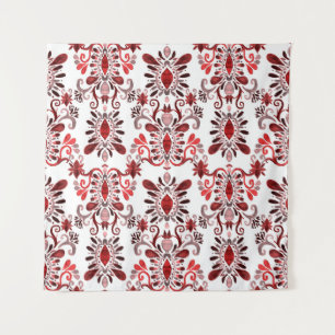 Watercolor seamless pattern with ikat. Tie dye wat Tapestry