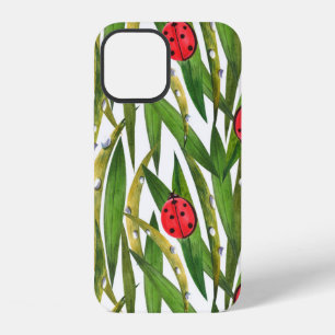 Watercolor seamless pattern with ladybugs. Against iPhone 12 Case