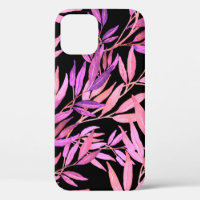 Watercolor seamless pattern with leaves. Bright su