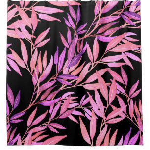 Watercolor seamless pattern with leaves. Bright su Shower Curtain
