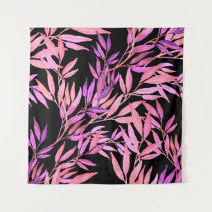 Watercolor seamless pattern with leaves. Bright su Tapestry