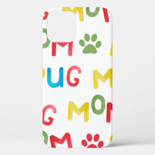 Watercolor seamless pattern with letterings and an iPhone 12 case