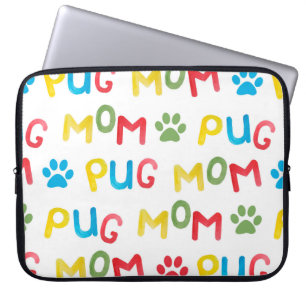Watercolor seamless pattern with letterings and an laptop sleeve