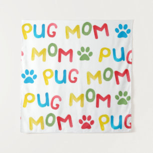 Watercolor seamless pattern with letterings and an tapestry