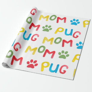 Watercolor seamless pattern with letterings and an wrapping paper