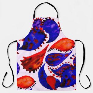 Watercolor seamless pattern with paisley. Abstract Apron