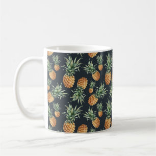 Watercolor seamless pattern with ripe pineapple. H Coffee Mug