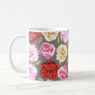 Watercolor seamless pattern with roses. Seamless w Coffee Mug