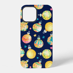 Watercolor seamless pattern with shining gold Chri iPhone 12 Case