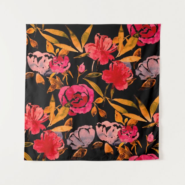 Watercolor seamless pattern with simple hand drawn tapestry (Front)