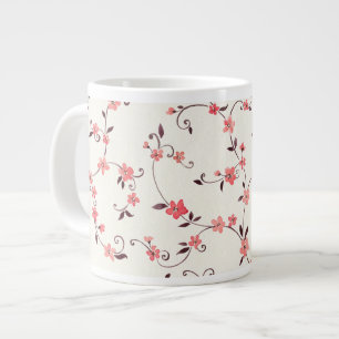 Watercolor seamless pattern with styled spring large coffee mug