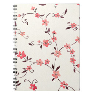 Watercolor seamless pattern with styled spring notebook