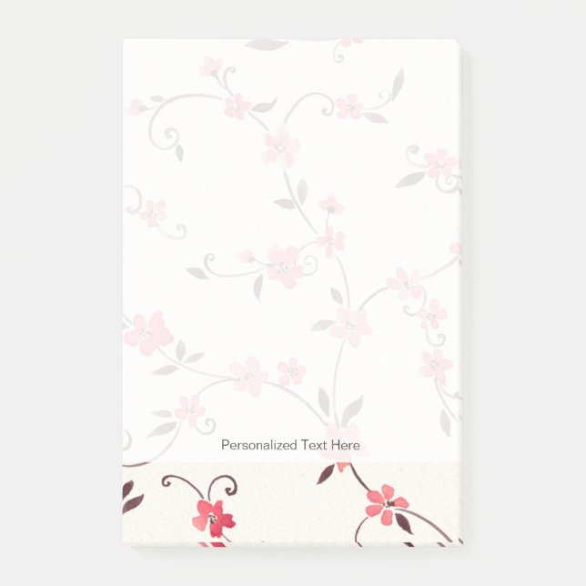 Watercolor seamless pattern with styled spring post-it notes (Front)