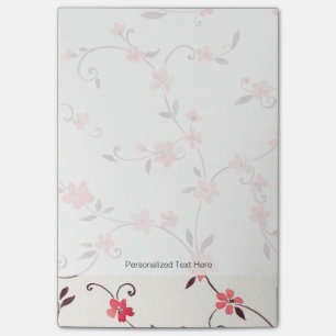 Watercolor seamless pattern with styled spring post-it notes