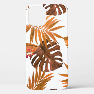 Watercolor seamless pattern with tropical leaves a iPhone 12 case