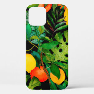 Watercolor seamless pattern with tropical leaves a iPhone 12 case