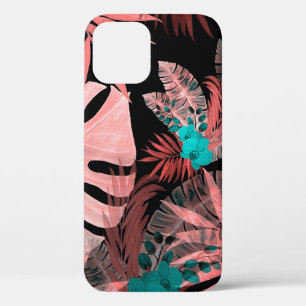 Watercolor seamless pattern with tropical plants iPhone 12 case