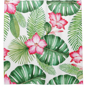 Watercolor seamless tropical pattern shower curtain