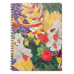 WAtercolor seamless tropical pattern with exotic f Notebook