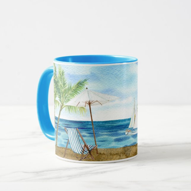 Watercolor Seascape  Mug (Front Left)