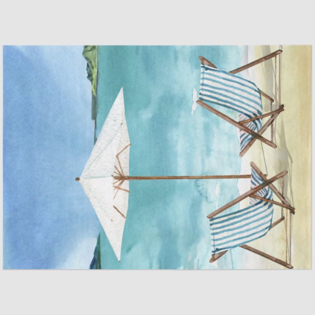 Watercolor Seascapes Series Design 1 Tissue Paper (Front)