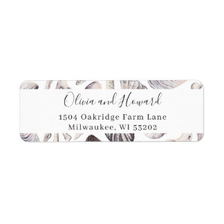 Watercolor Seashell Coral Return Address Label