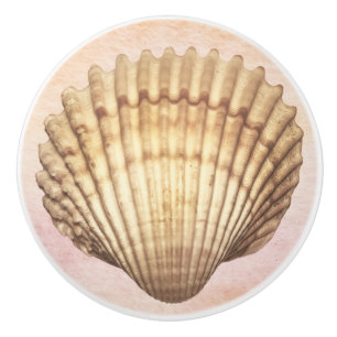 Watercolor seashell Cute nautical background Ocean Ceramic Knob