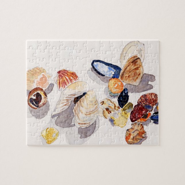 Watercolor Seashell Puzzle (Horizontal)