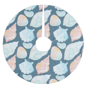 Watercolor Seashell Tree Skirt