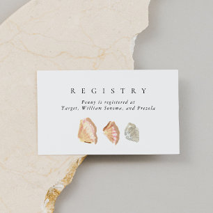 Watercolor Seashells Elegant Bridal Registry Enclosure Card