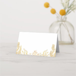 Watercolor Seashells Summer Beach Baby Shower Place Card