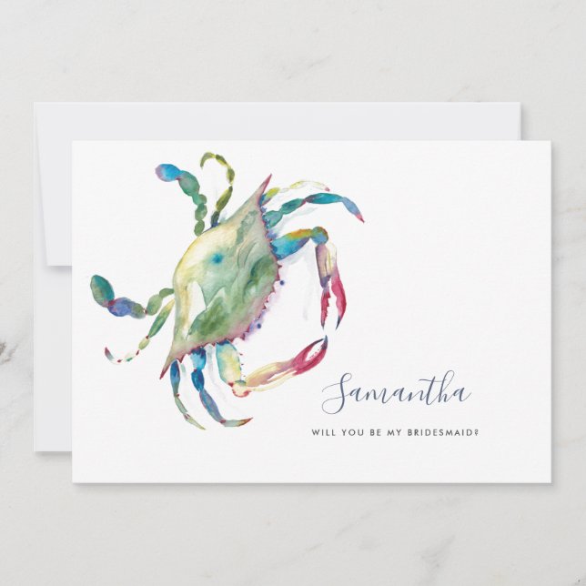 Watercolor Seaside Bridesmaid Cards (Front)