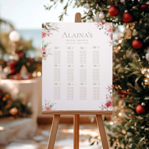Watercolor Seating Chart   Holiday Wreath Shower