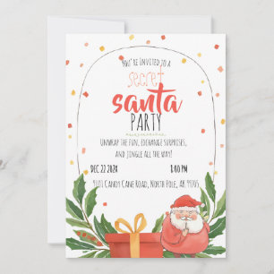 Watercolor Secret Santa Christmas Party Invitation
